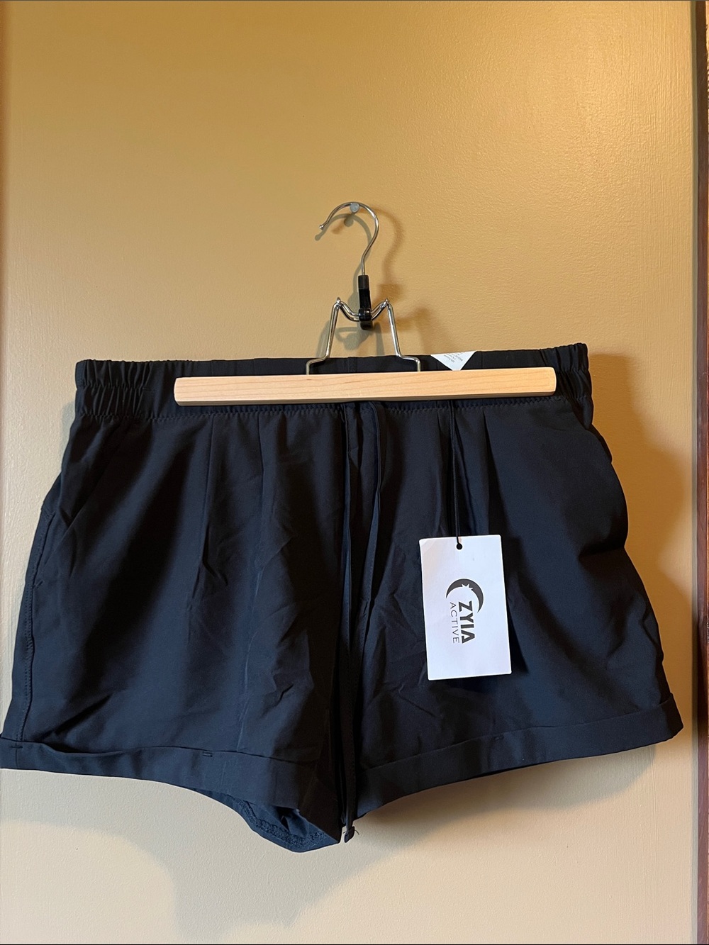 ZYIA Black Athletic Women's Summer Shorts with Elastic Waist